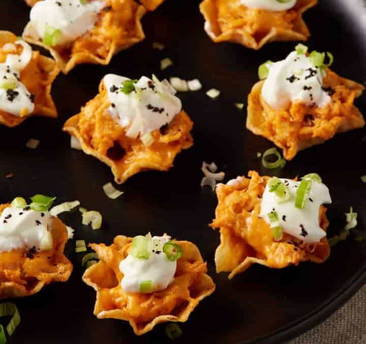 A platter of Buffalo chicken bites.