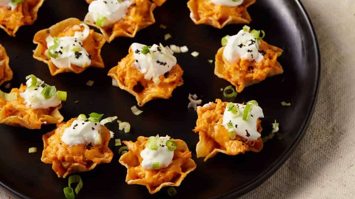 A platter of Buffalo chicken bites.