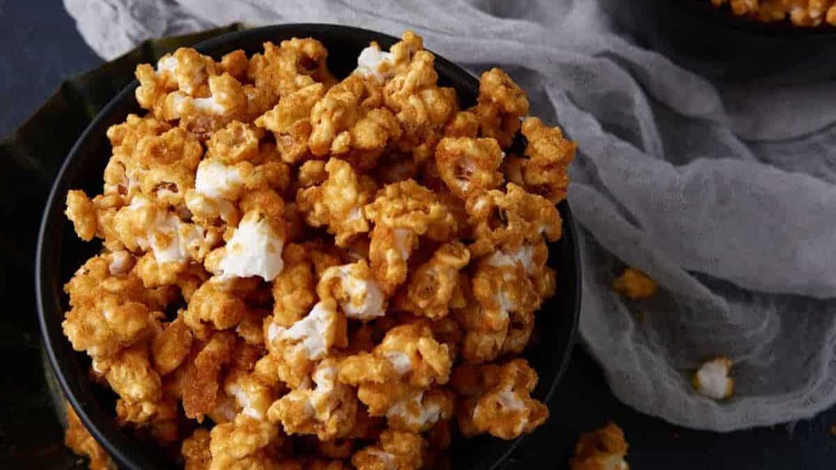 Caramel Corn in bowls.