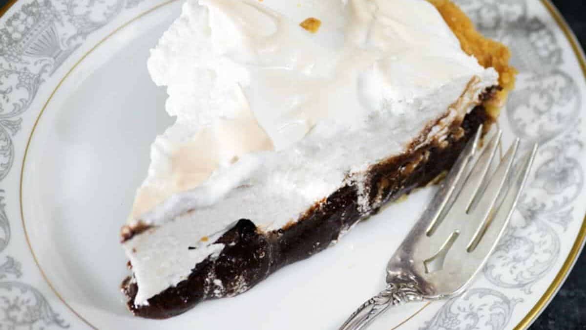 A slice of chocolate pie