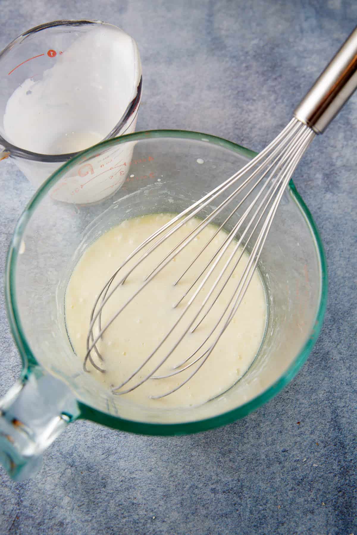 butttermilk added to melted butter.
