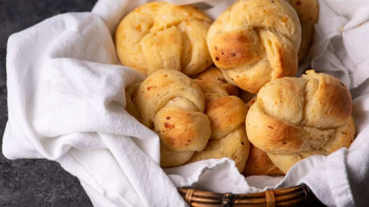 Sour cream rolls in a basket