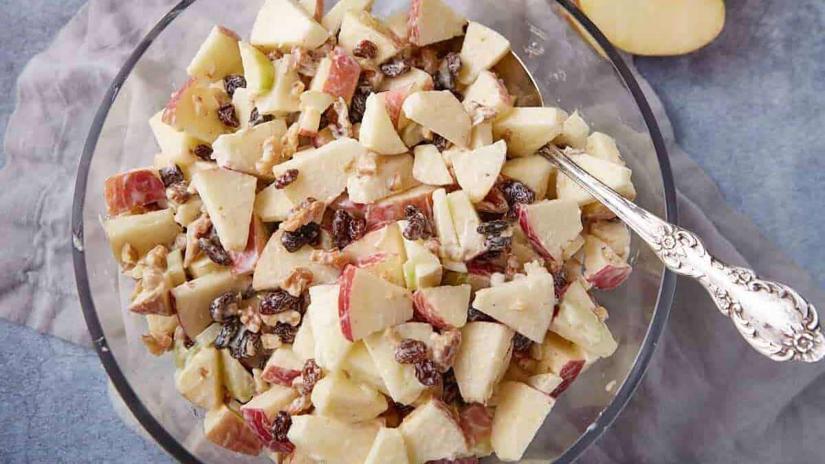 Old Fashioned Apple Waldorf Salad with Raisins