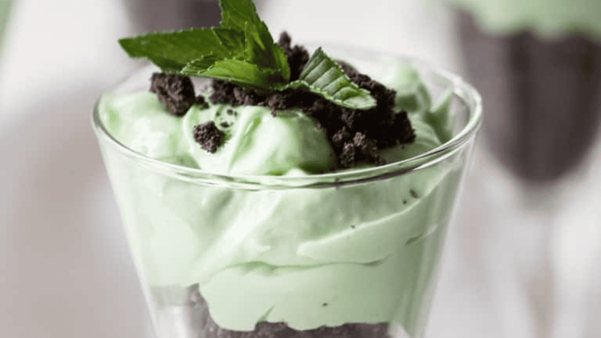 Green mint chocolate chip cheesecake.