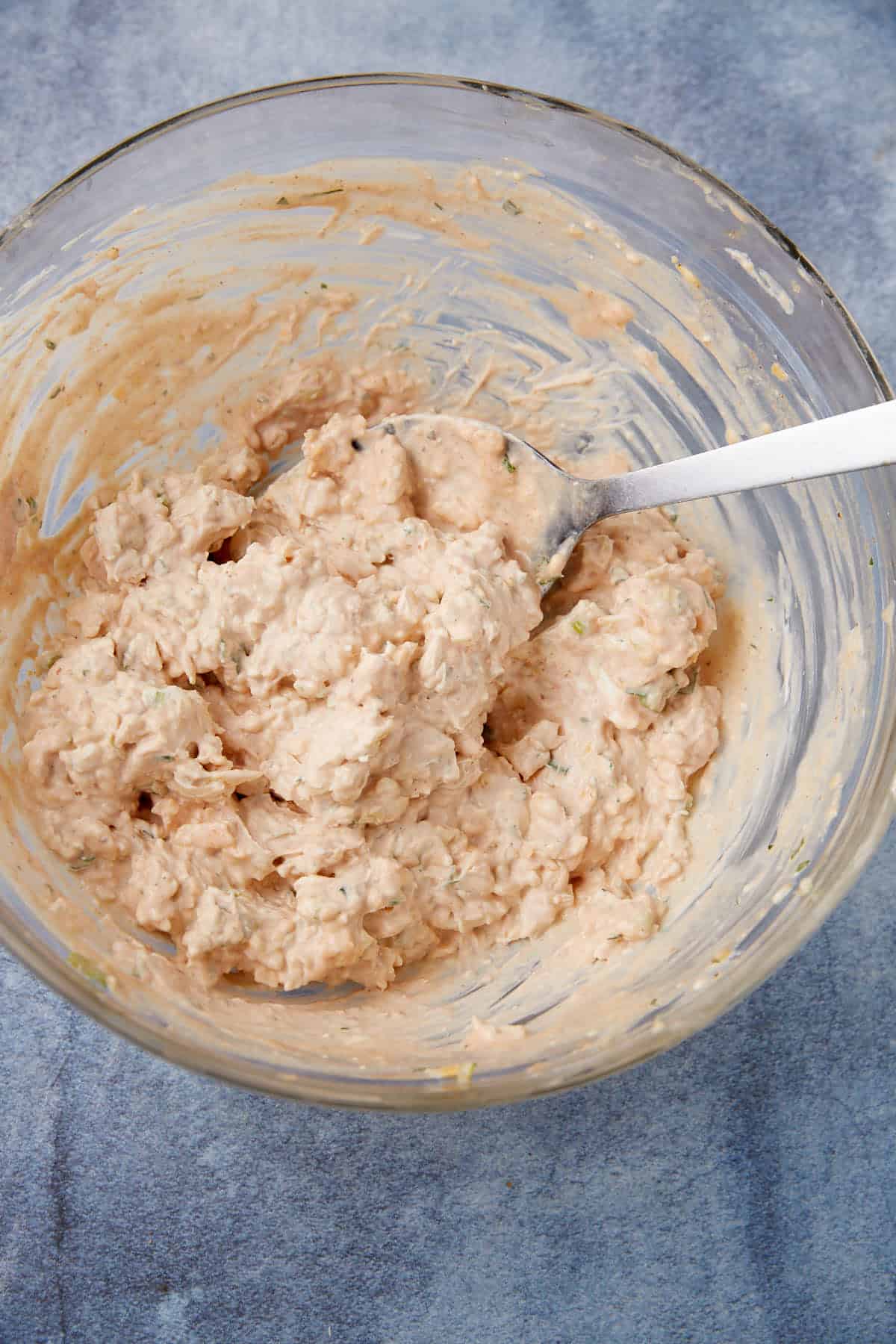 All of the ingredients mixed in a bowl.