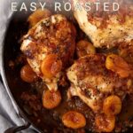 A skillet of apricot chicken.