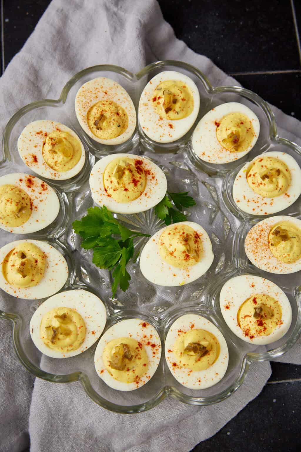 Southern Deviled Eggs with Sweet Pickle Relish - Butter &amp; Baggage