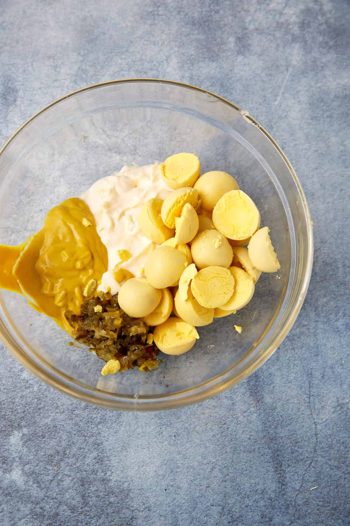 The ingredients for the filling in a bowl.