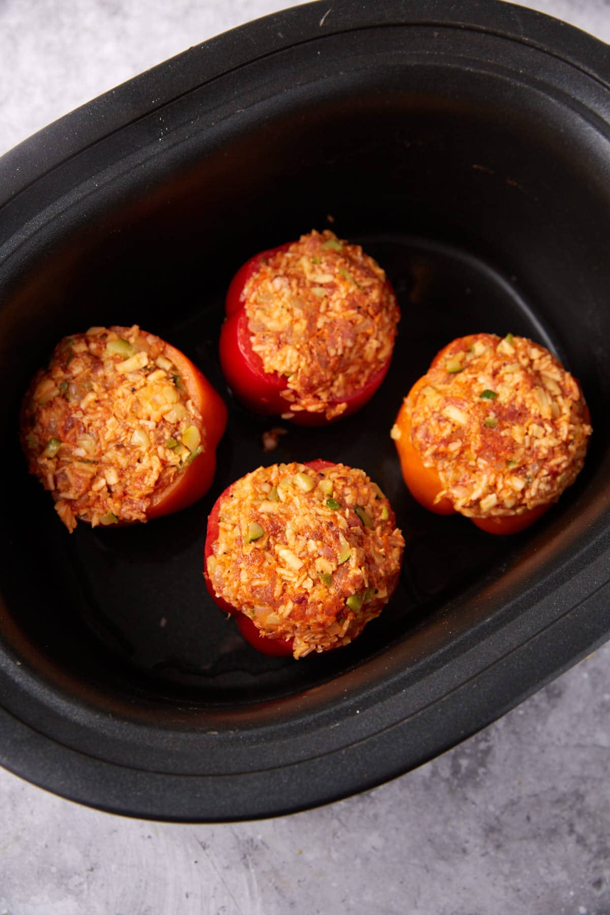 stuffed peppers in the slow cooker.
