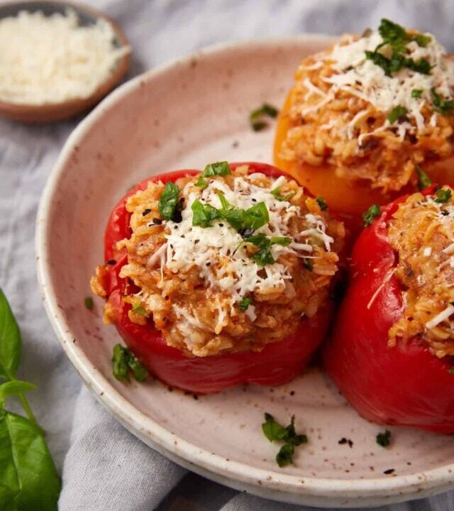 stuffed peppers on a plate.