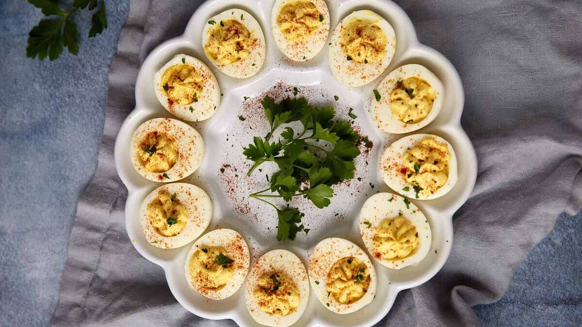 A ring of deviled eggs.
