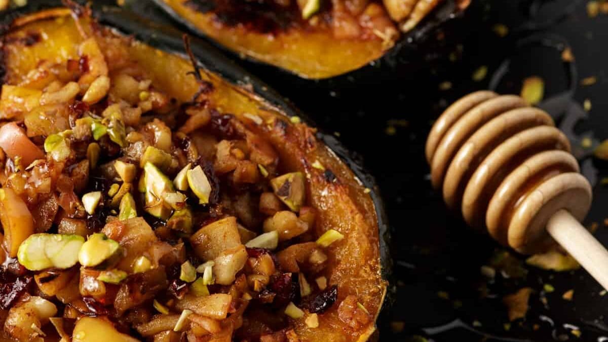 Stuffed Acorn Squash with Sausage and Apples