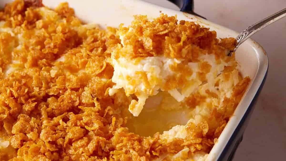 Hashbrown Casserole with Cornflakes (No Egg, No Meat)