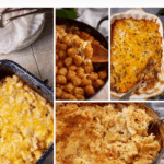 Pinterest collage with text overlay for casseroles roundup