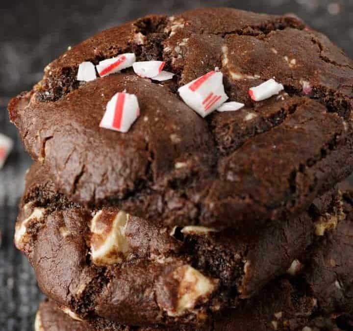 A glass of milk and chocolate Christmas cookies.