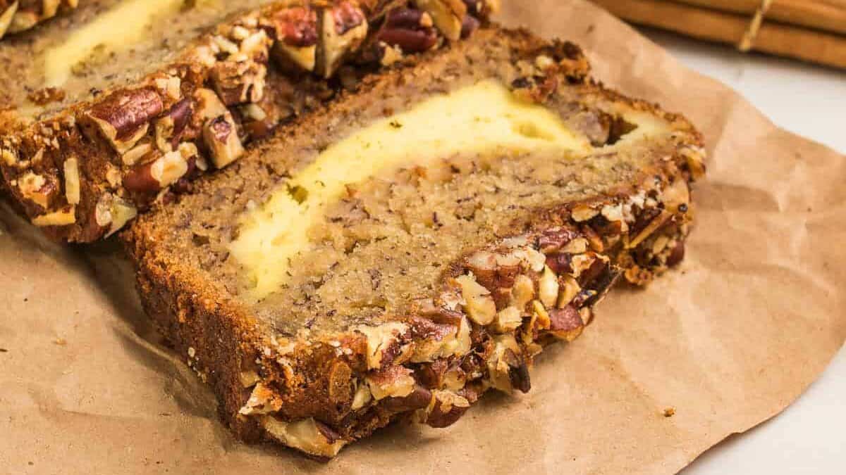Banana Nut Bread with Cream Cheese