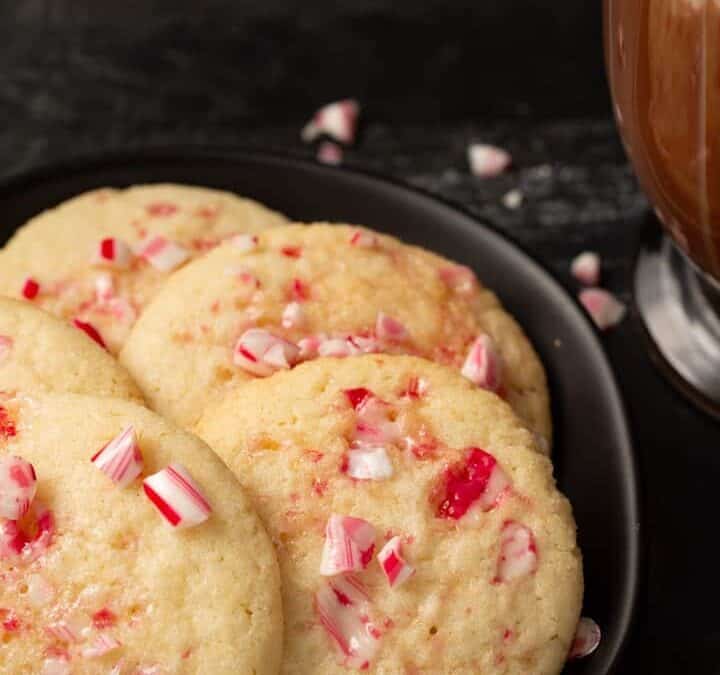 Peppermint cookies on a platter.