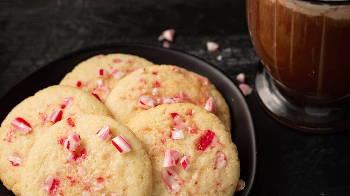 Peppermint cookies on a platter.
