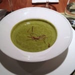 A bowl of split pea soup