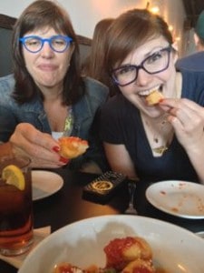 Barbara and Taylor at Mission Pizza