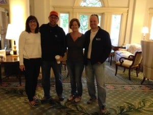 Friends in the lobby of The Homestead