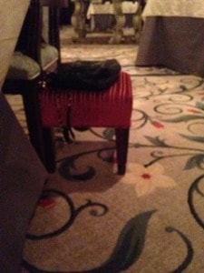 Purse stool at The Ocean Room
